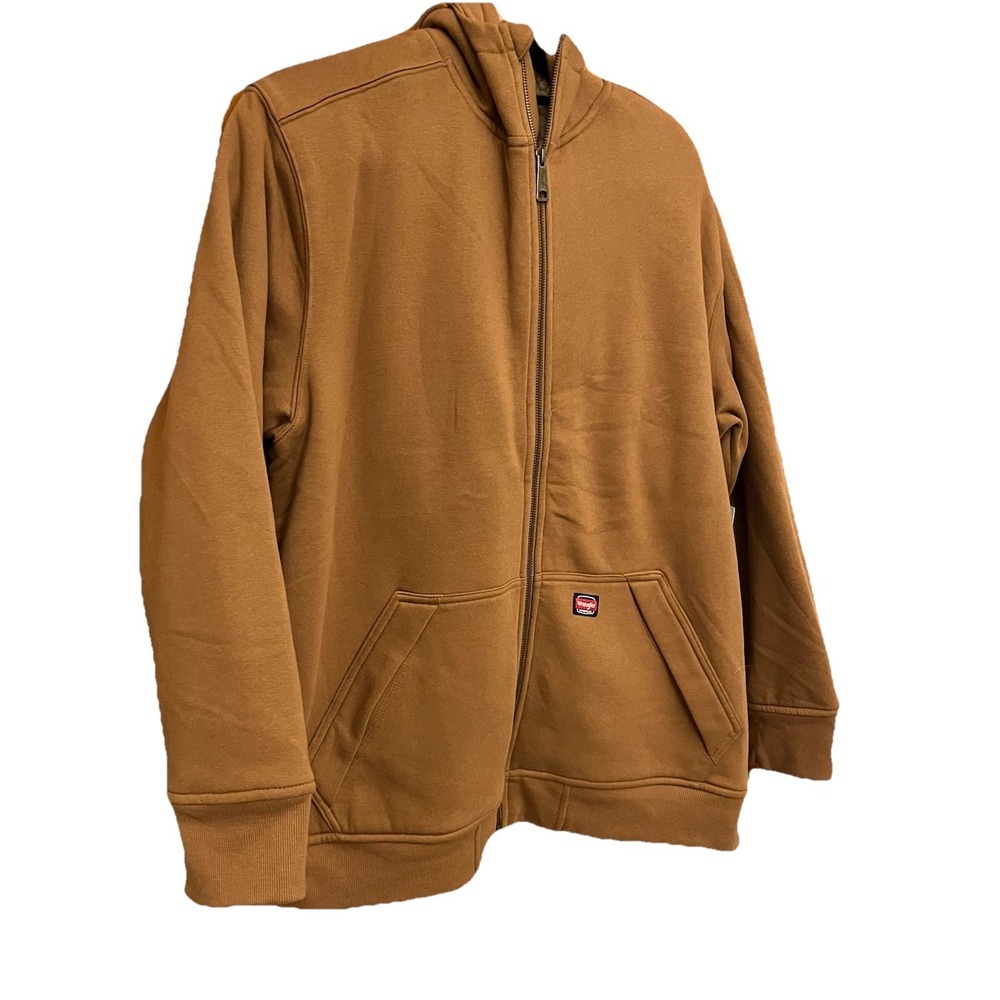 Wrangler Workwear Water Repellant Hoodie Camel Brown Sherpa Lining  Sz XL NWT